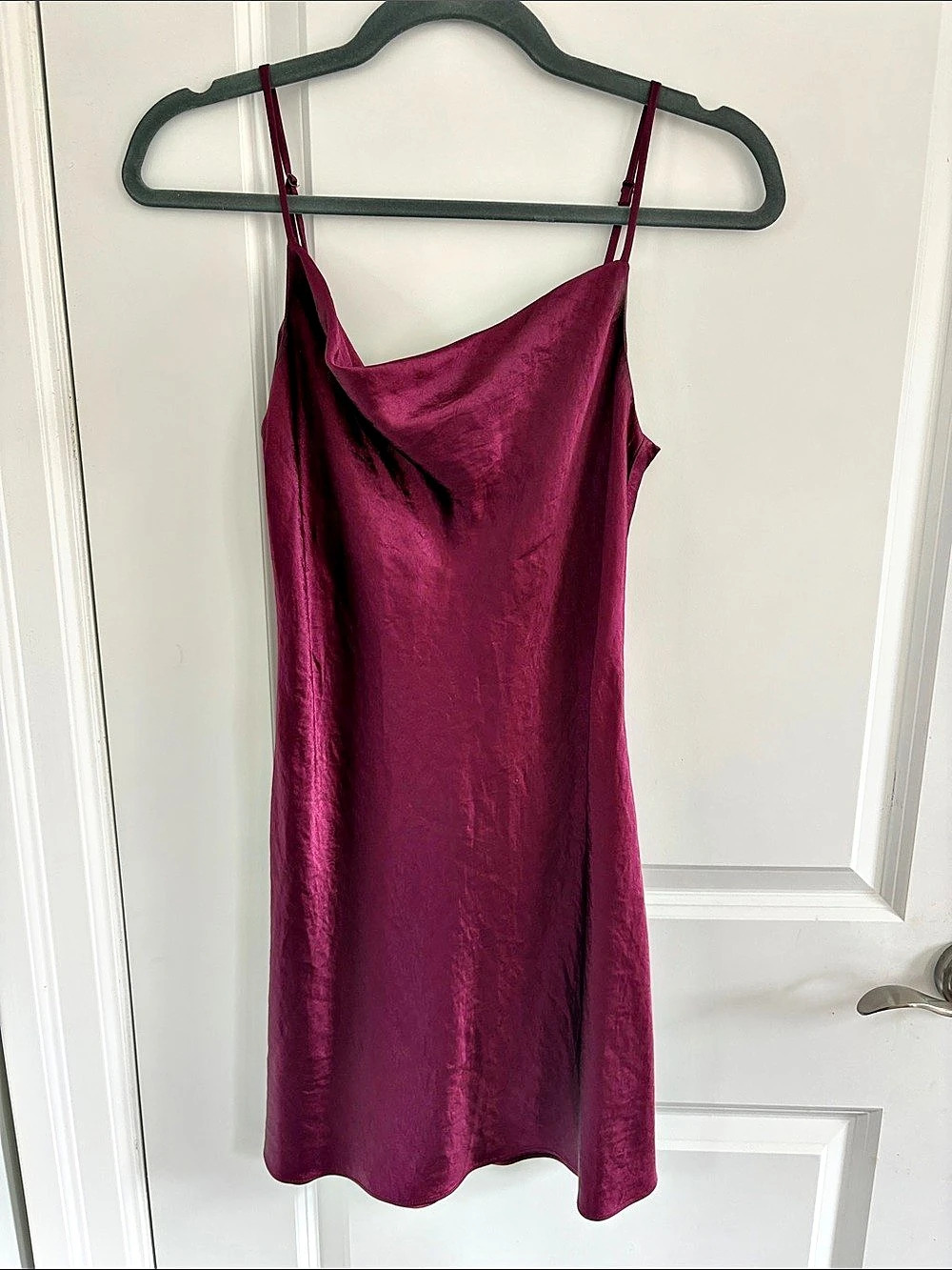 Babaton Satin Slip Mini Dress in Purple Size XS